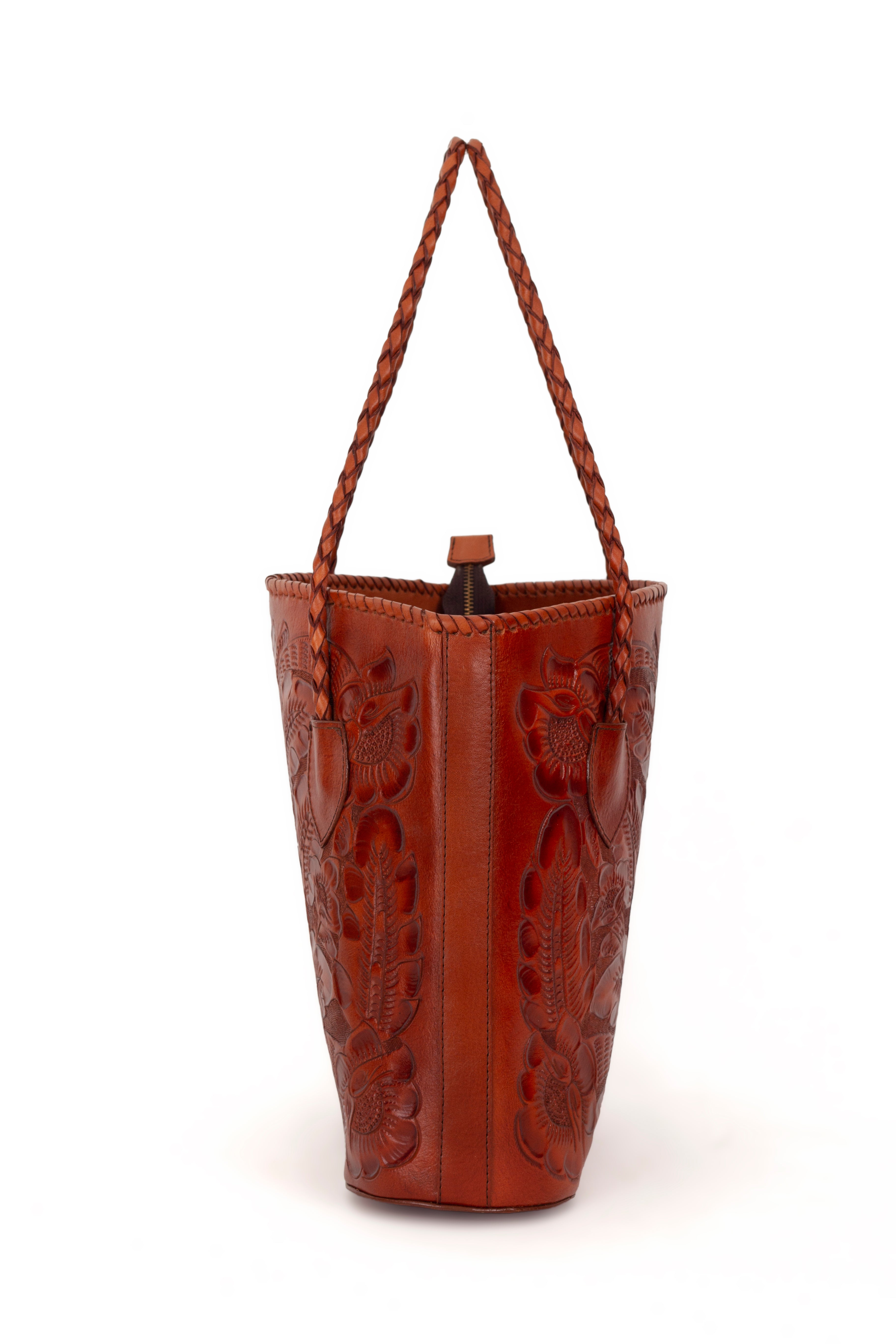 Naomi - Leather Handle Tote Bag